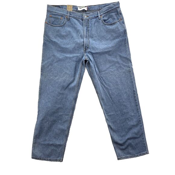 Levis Jeans Mens 44x32 Blue 550 Tapered Leg Relaxed Fit American Western Denim - Picture 1 of 14